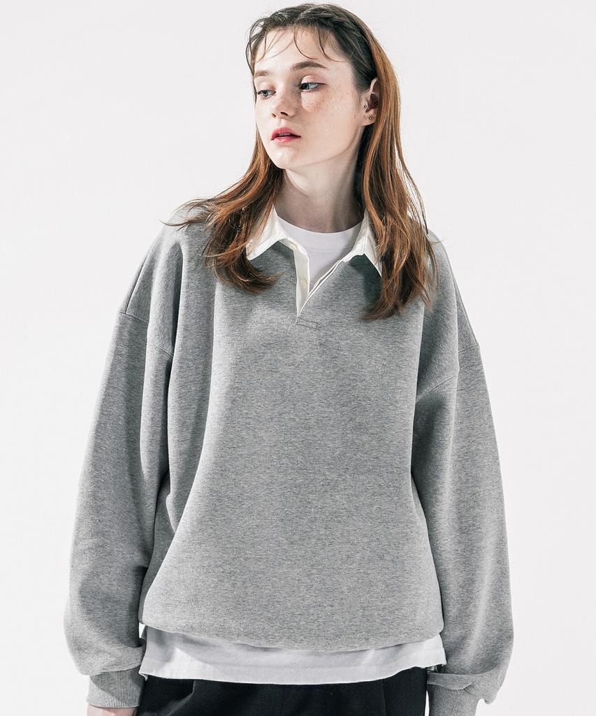 WV PROJECT Kaku Collar Sweatshirt Gray Kmmt7519