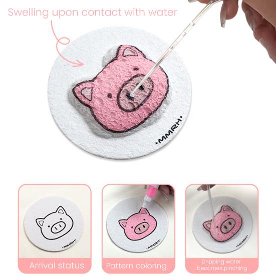 Foam Texture Blank Painting Paper 3D Drawing Magic Canvas Sponge with Water Brush White Puffy Paint Paper for Kids Adults DIY Art Craft Supplies