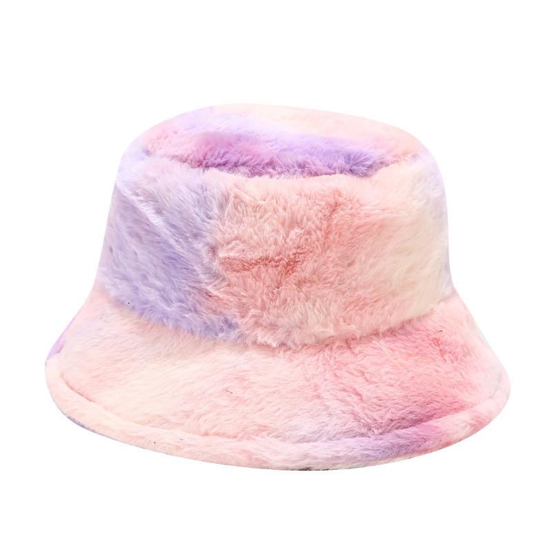 Winter Rainbow Fleece Fisherman Cap For Girls With Windproof And Sunblock Features