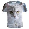 Animal Cat 3D Digital Printed Short Sleeved Casual Loose T-shirt for Men Women Shirt
