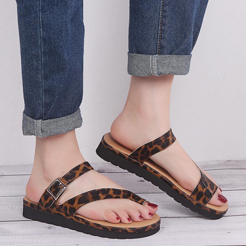 Большие размеры 35-43 Женские шлепанцы Леопардовые женские тапочки Оранжевые шлепанцы Туфли на платформе Мюли chaussures femme zapatos mujer tyu78