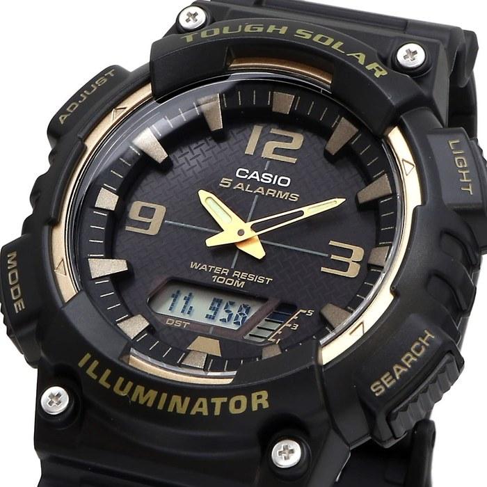 [Casio] AQ-S810 Series Tough Solar Analog-Digital Quartz Watch (Black x Gold AQ-S810W-1A3V)