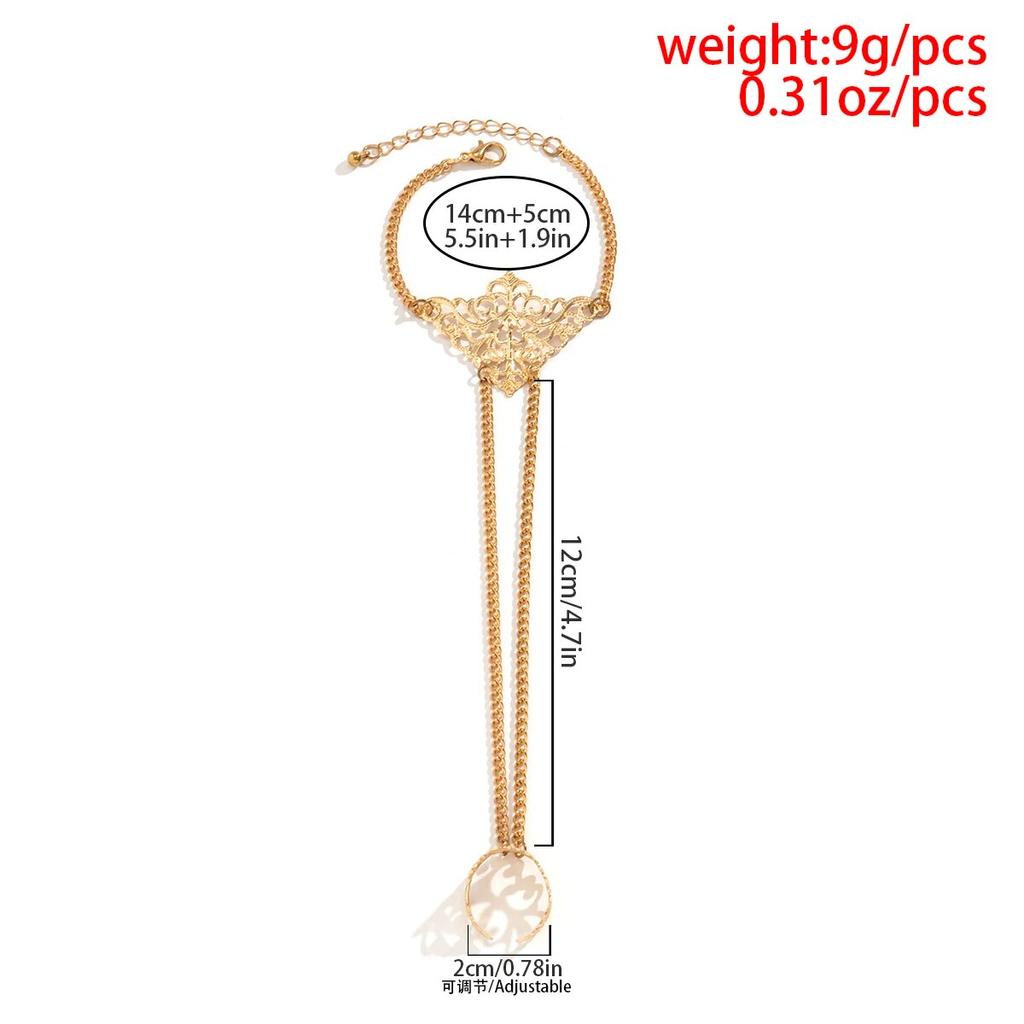 Salircon панк геометрический вырез узор черная цепочка браслет на запястье кольцо для женщин готический темный браслет на Хэллоуин праздничные украшения