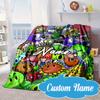 Custom Name Zombies Team-Up Blanket bed sofa Blanket Flannel Blanket for Camping, Hiking, Picnic Essentials,gift for Fan family