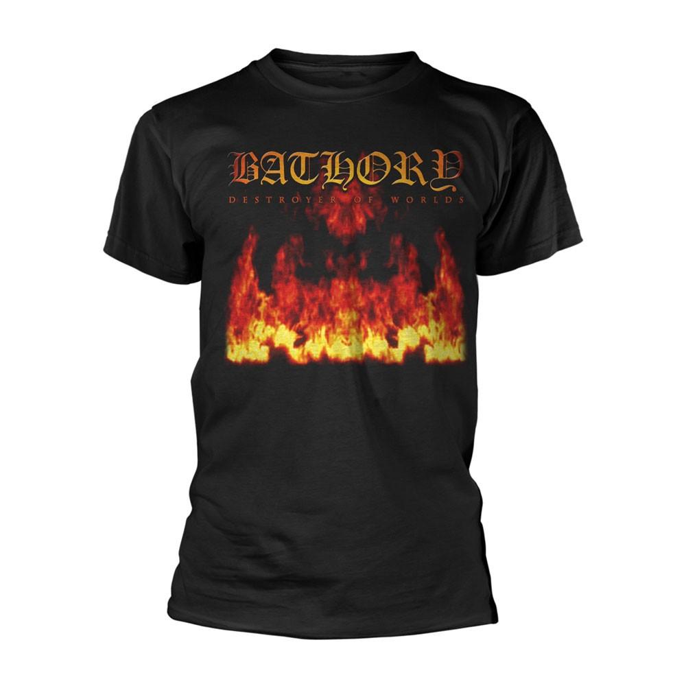 Men's Bathory Destroyer Of Worlds T-shirt Medium Black