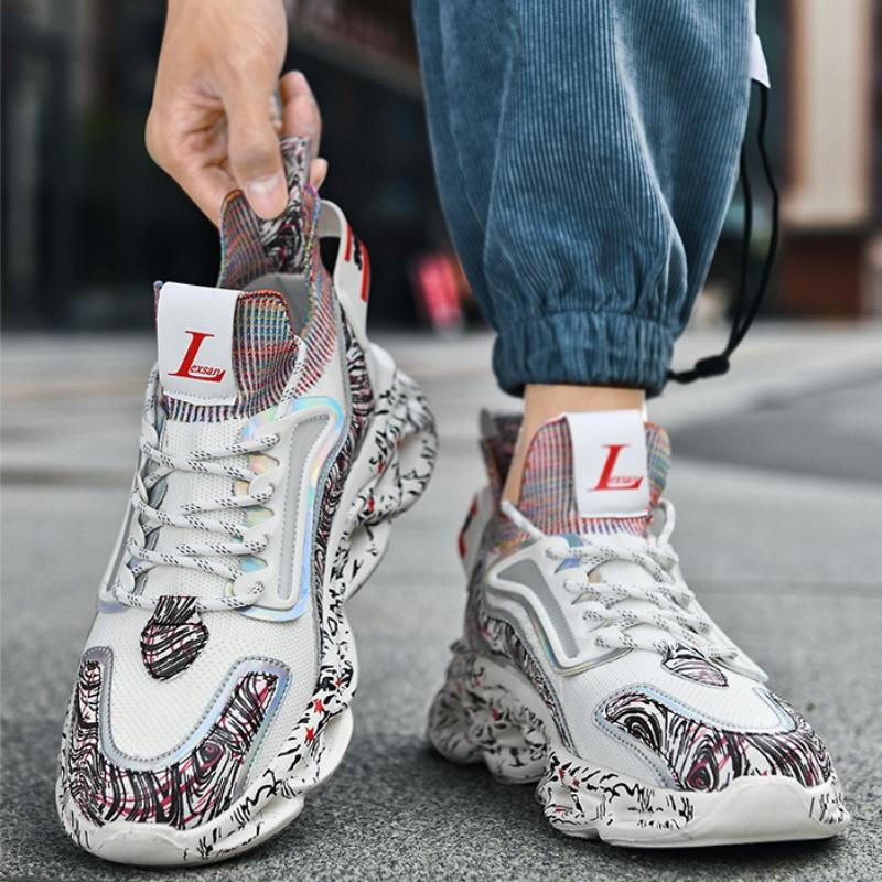 2025 Luxury Men's Casual Sneakers Ultralight Height-Increasing Platform Shoes Fashion Comfortable Wear-Resistant Tennis Shoes