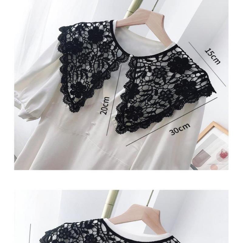 Spring and Autumn Lace Piece Hollow Lace Fake Collar Versatile Decorative Silk Scarf Collar Shawl Neck Protection