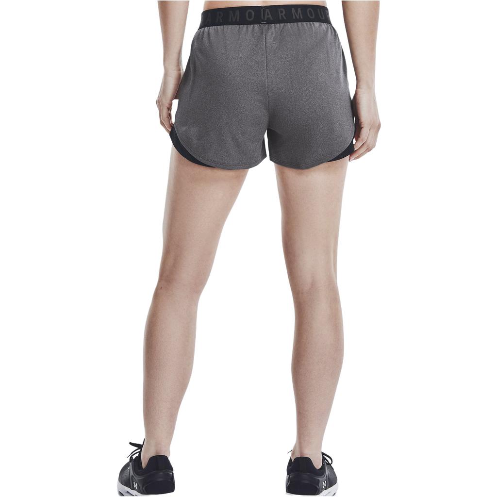 Under Armour Solid Color Straight Leg Letter Print Shorts Women Shorts Gray 1344552-090