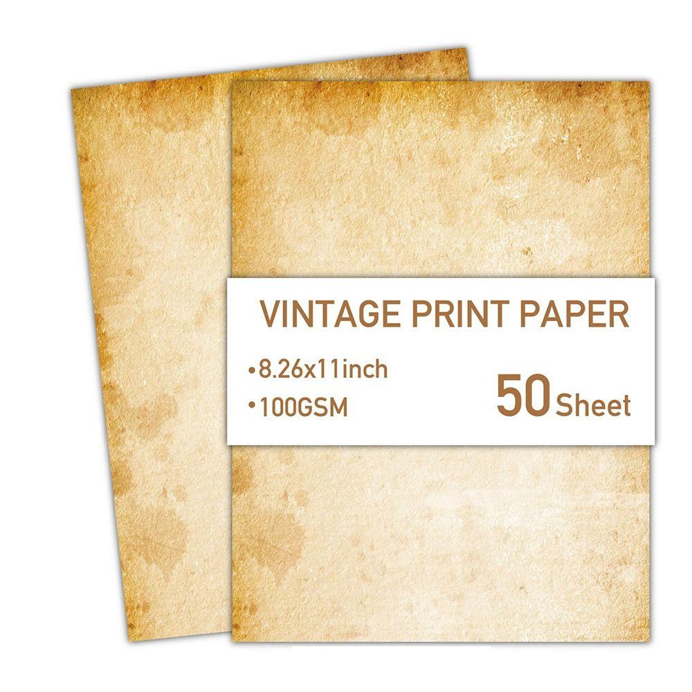 50 Sheets Classical Printing Paper Simple Pirate Scrolls Literary Scrapbook Letter Paper Envelopes