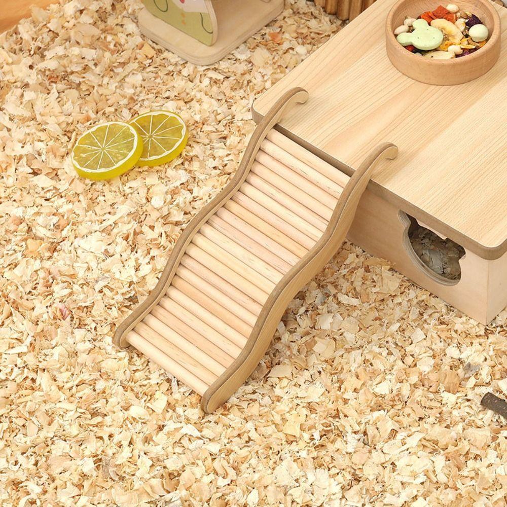 Multifunctional Animal Stairs Toy Wooden Ramp Bridge Hamster Climbing Ladder Squirrel