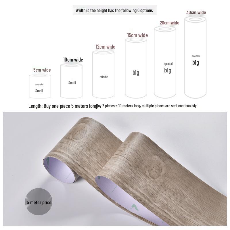 Водонепроницаемая самоклеящаяся наклейка с текстурой дерева для плинтуса и кромочная лента для отделки кромок мебели и декора плинтуса