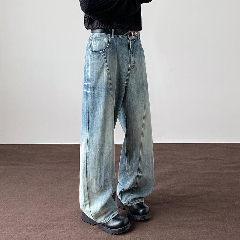 Мужские ретро джинсы VUUG свободного прямого кроя