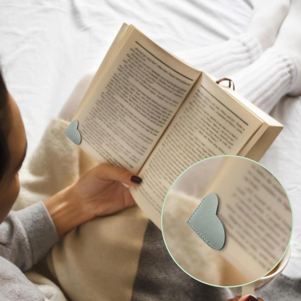 Кожаная закладка в форме сердца: Мини Портативный Зажим для Страниц и Защита Уголка Книги