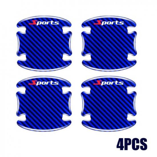 8PCS Blue Car Door Handle Bowl Sticker Protector Film Anti-Scratch Accessories