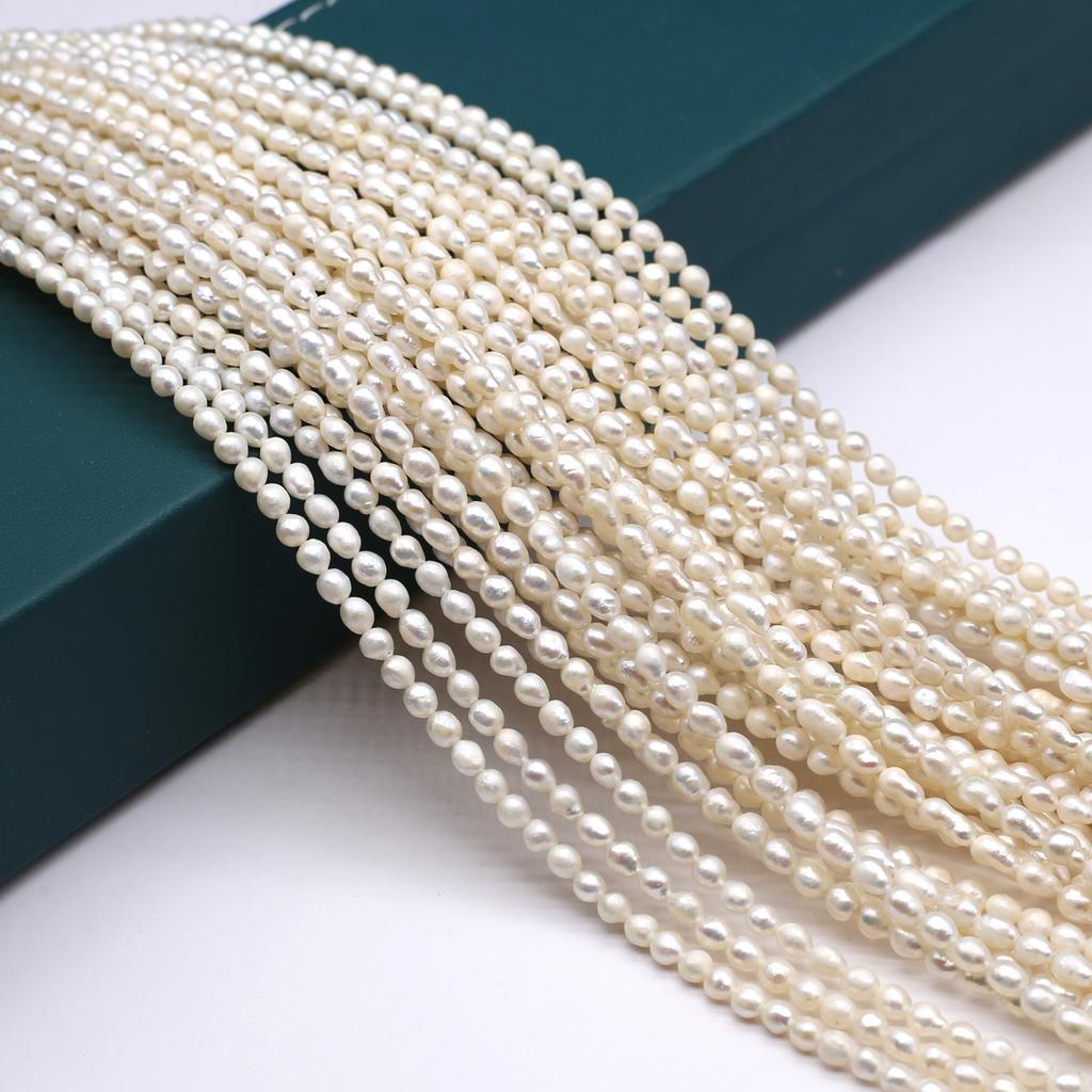 A Natural Freshwater Pearl Small Pearl Rice-Shaped Beads 3-4mm For Jewelry Making DIY Necklace Braclet Earrings Accessory