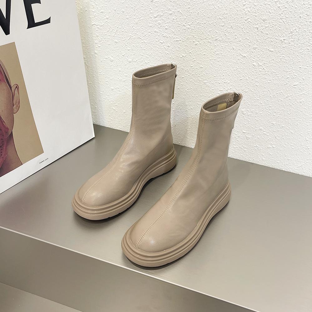 Boots Women's Knight Boots Autumn/Winter Chelsea Boots Boots Long Boots Fleece Thick-soled Martin Boots Tall Boots