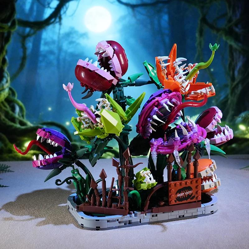 Moc Jungle Killer Man-Eating Flower Manor Building Blocks City Creative Simulation Exotic Bricks Educational Toys Children Gifts