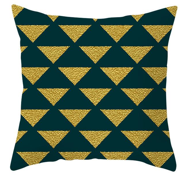 45*45cm Home Sofa Pillow Cover Home Decor Geometric Series Peach Leather Pillow Cover Luxury Gold Decorative Cushion Cover