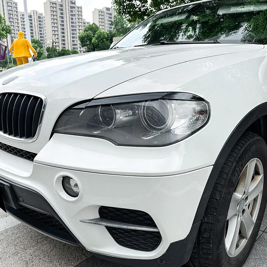 Применимо к BMW X5 E70 2008-2013 автомобильная накладка на брови фар с рисунком из углеродного волокна, наклейка на автомобиль, внешние аксессуары