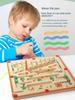 Wooden Magnetic Sorting Maze Board-Montessori Classification Puzzle Toy Color Learning Educational Game to Boost Kid Logic Focus