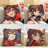 Amber Genshin Game Cushion Cover Natural Linen Organic Fabric DoubleSided Printing Room Sofa Decor Pillow Case