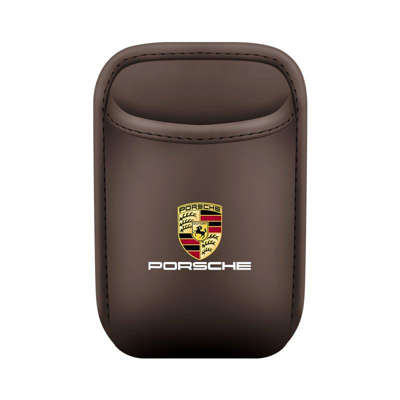 AABKW1 Leather for Porsche Cayenne Panamera Macan 911 Taycan Boxster Cayman 918Pajun Car Door Cup Holder Seat Drink Rack Storage Bin