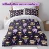 Demon Slayer Modern 3 Piece Anime Duvet Cover,Cartoon Printed Bedding Set,Cool Bedroom Decoration Comforter Cover for Kids_LIAN