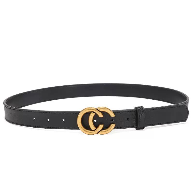 Женский кожаный ремень с пряжкой Double G - Повседневный тонкий пояс для платьев