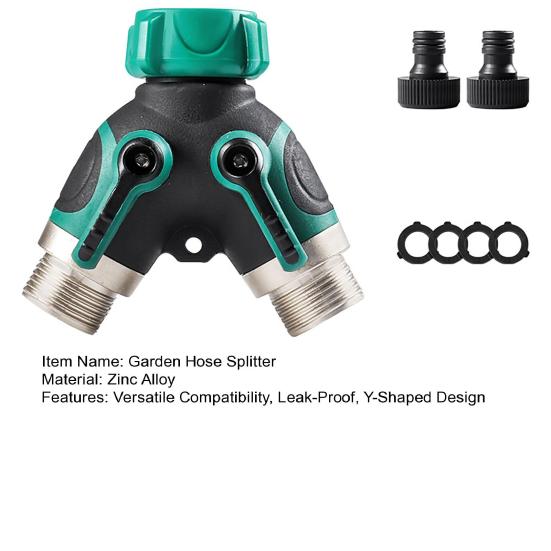 Garden Hose Splitter Water Hose Y Splitter Heavy Duty 2 Way Splitter with Long Handle Shut Off Valves 46085 Inch
