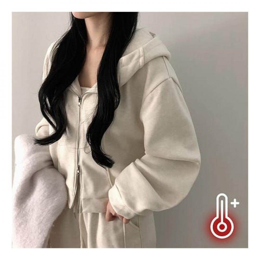 The Pink Tutu Oversized Hooded Fur Jacket + Slit Wide Pants Set