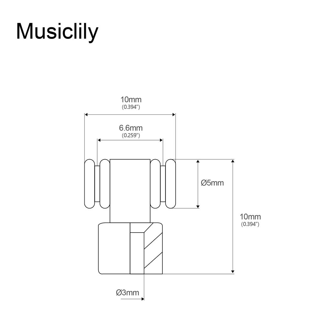 Musiclily Basic Guitar Roller String Guide Cylindrical Fender Strat Electric Black of Strat/Telecaster Guitar, (Набор 4)