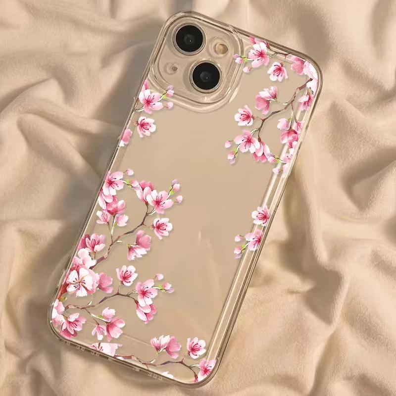 Чехол для телефона Xiaomi Mi 17 Pro 15 14 13 12 11 Lite 5G Mi 15 T Pro 14T 13T 12T с рисунком розового персикового цвета, прозрачный бампер