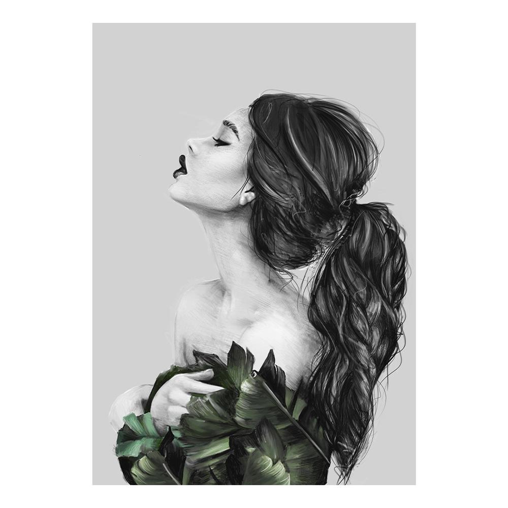 Абстрактная Мода Перо Бабочка Женщины Холст Постер Картина Настенное Искусство, Современная Гостиная Домашнее Украшение Принт