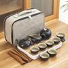 Black Pottery Travel Kung Fu Tea Set Portable Business Gift Set Creative Ceramic Cooling Pot Set