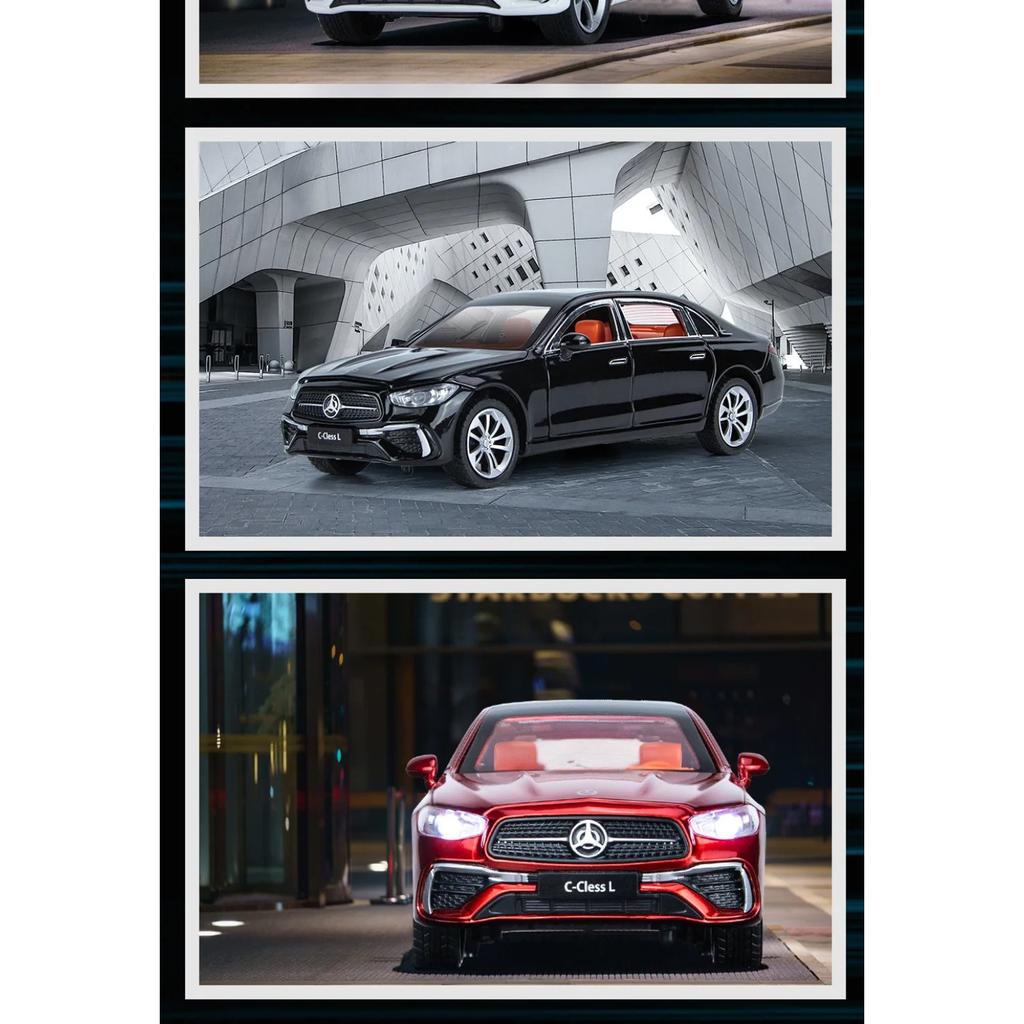 1/24 BENZ C260 C-Class Металлическая модель автомобиля Литые машинки и игрушечные транспортные средства Модель автомобиля Звук и свет Машинка с инерционным механизмом Игрушки Подарки