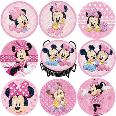 8 шт./набор Подставки с алмазной вышивкой на тему любви «Сделай сам» с подставкой, Нескользящие деревянные подкладки для капель, Подставки с алмазной мозаикой из хрустальных страз для взрослых