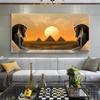 Vintage Abstract Egyptian Pyramids Desert Landscape Canvas Painting Posters and Prints Wall Art Living Room Home Decor No Frame