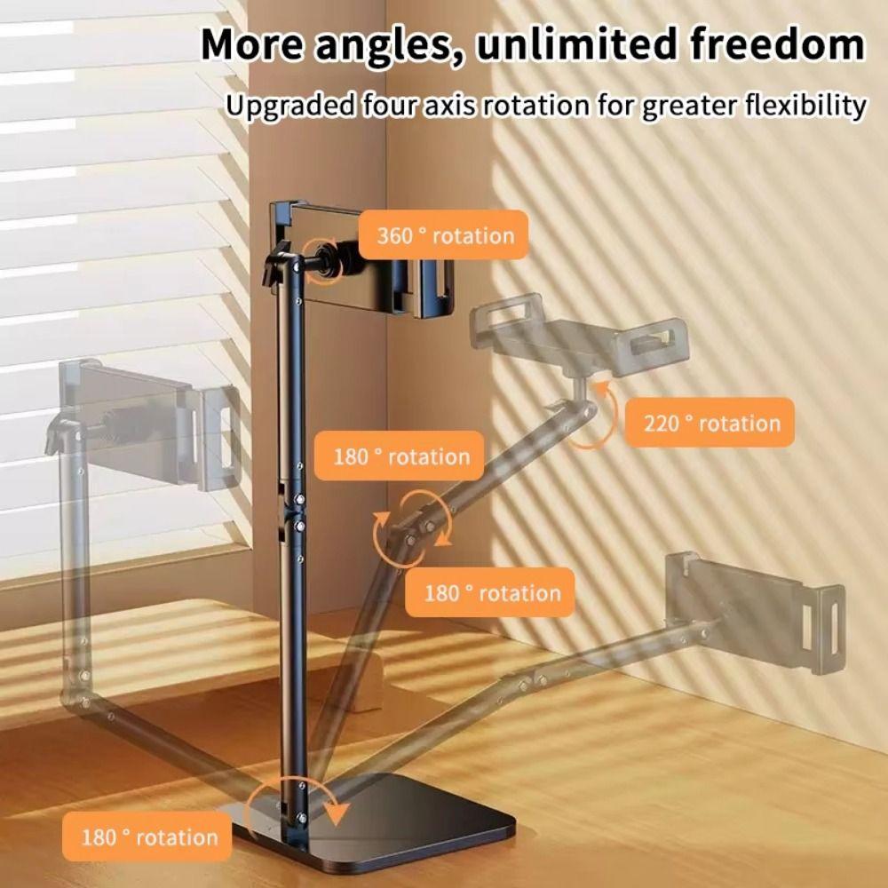 Height Adjustable Desktop Phone Tablet Holder Multi-Angle Long Arm Tablet Bracket  Bed Use