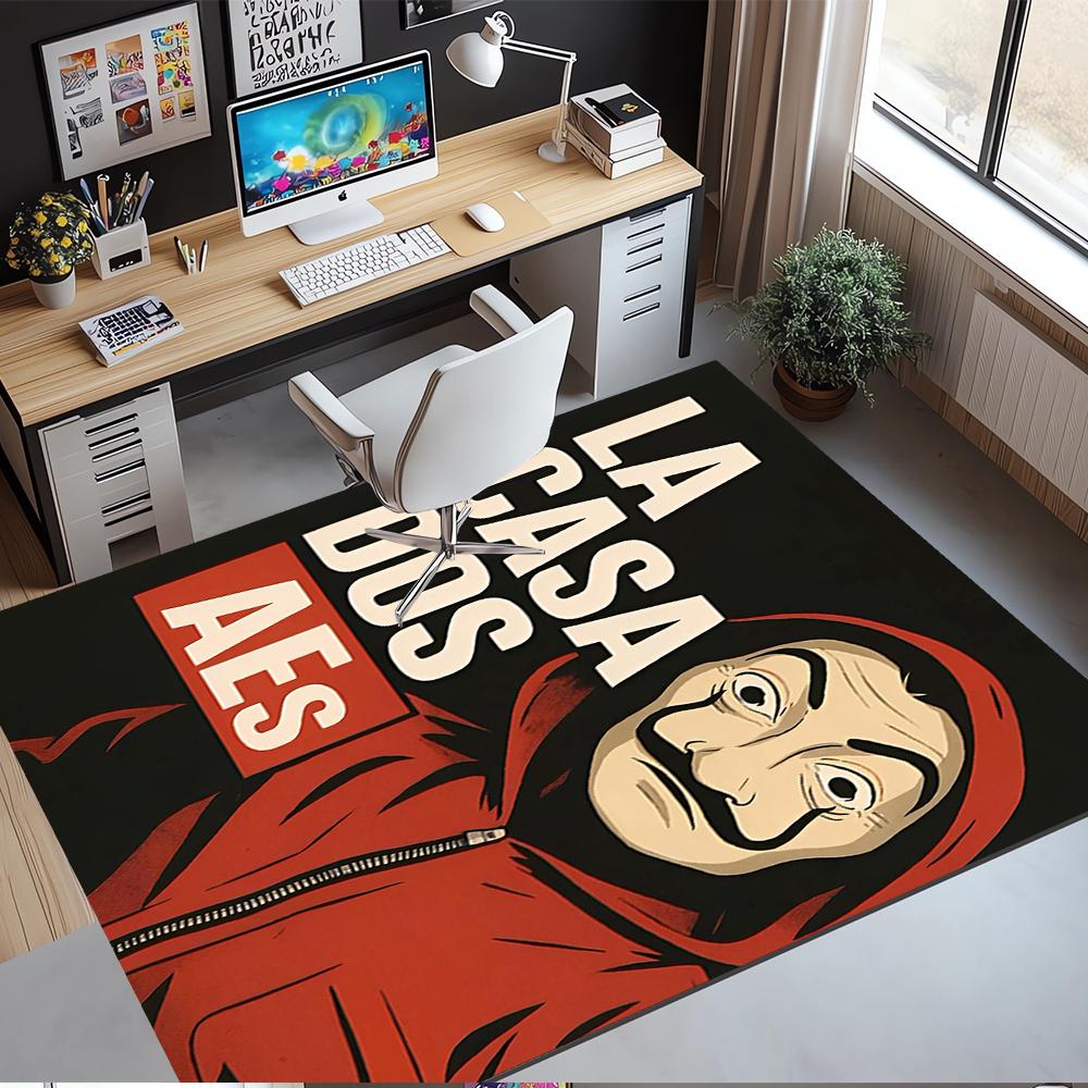 La Casa De Papel Printed Carpet Rug for Office Chair Living Room Bedroom Kitchen Room Decor Gifts