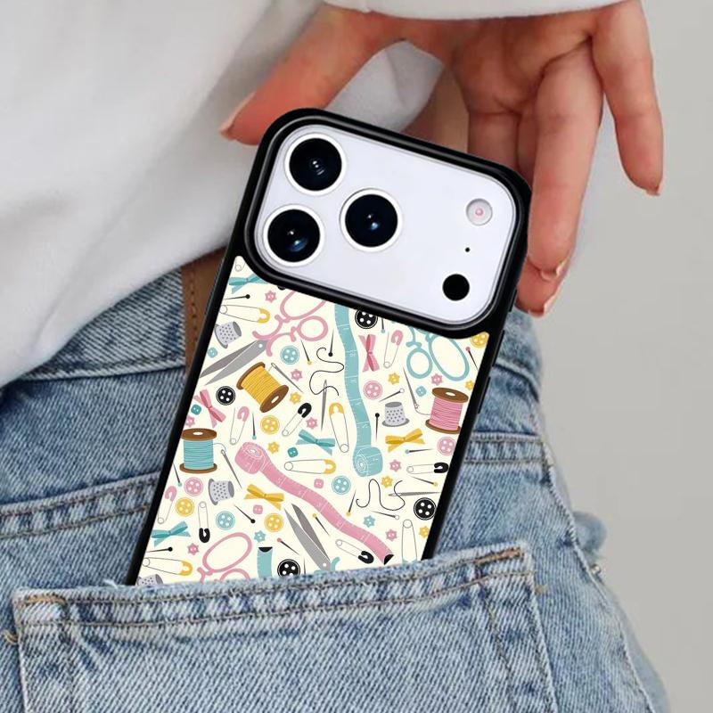 Швейная машина портной элементы узор мягкий чехол для телефона для iPhone 17ProMax 12 13 14 15 16e 17 Pro Max Plus Air Cover