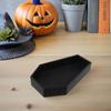 Coffin Shaped Wooden Tray Gothic Halloween Decorative Serving Tray 11x7inch Candy Snack Organizer Spooky Party Decor