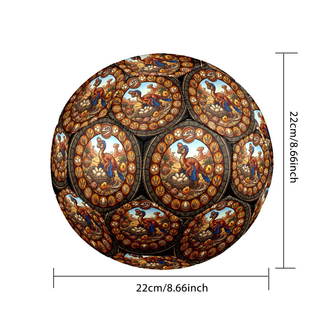Dinosaur Fossil Scene Round Football Size 5 Adult Ball Suitable for Training Matches and Outdoor Team.