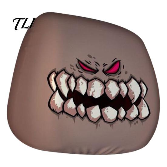 Soft Fabric Auto Headrest Covers Funny Car Covers, Ghost Skull Print Universal Fit Interior Decor Seat Protector, Breathable Accessories Unique