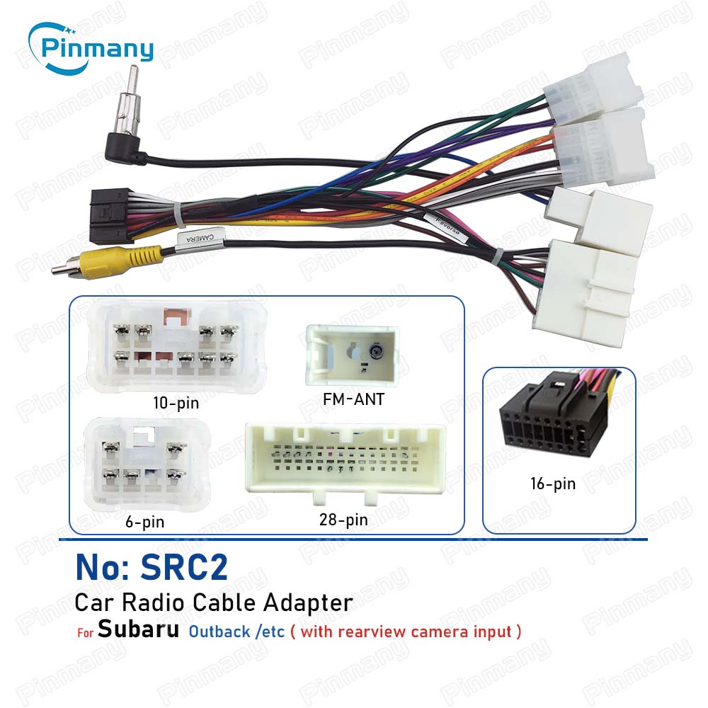 Car Radio Cable 16-pin Power Wire Harness Adapter With Cvbs For Subaru Legacy Outback Forester XV Baja Forester XS Impreza WRX Radio Accessories 4