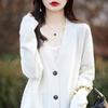 Вязаный свитер свободный ранняя осень новый женский свитер куртка короткий утолщенный женский высококлассный ленивый ветер кардиган