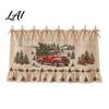 Handmade Holiday Oven Cover Christmas Skirt with Pockets Festive Snowflake Elk Red Birds Santa Stove Curtain for Home Cooking Essentials Kitchen