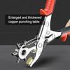 Revolving Leather Hole Punch Plier Multi-Size Puncher Tool for Belts, Watch Bands, Straps, Eyelets - Comfort Grip Handle