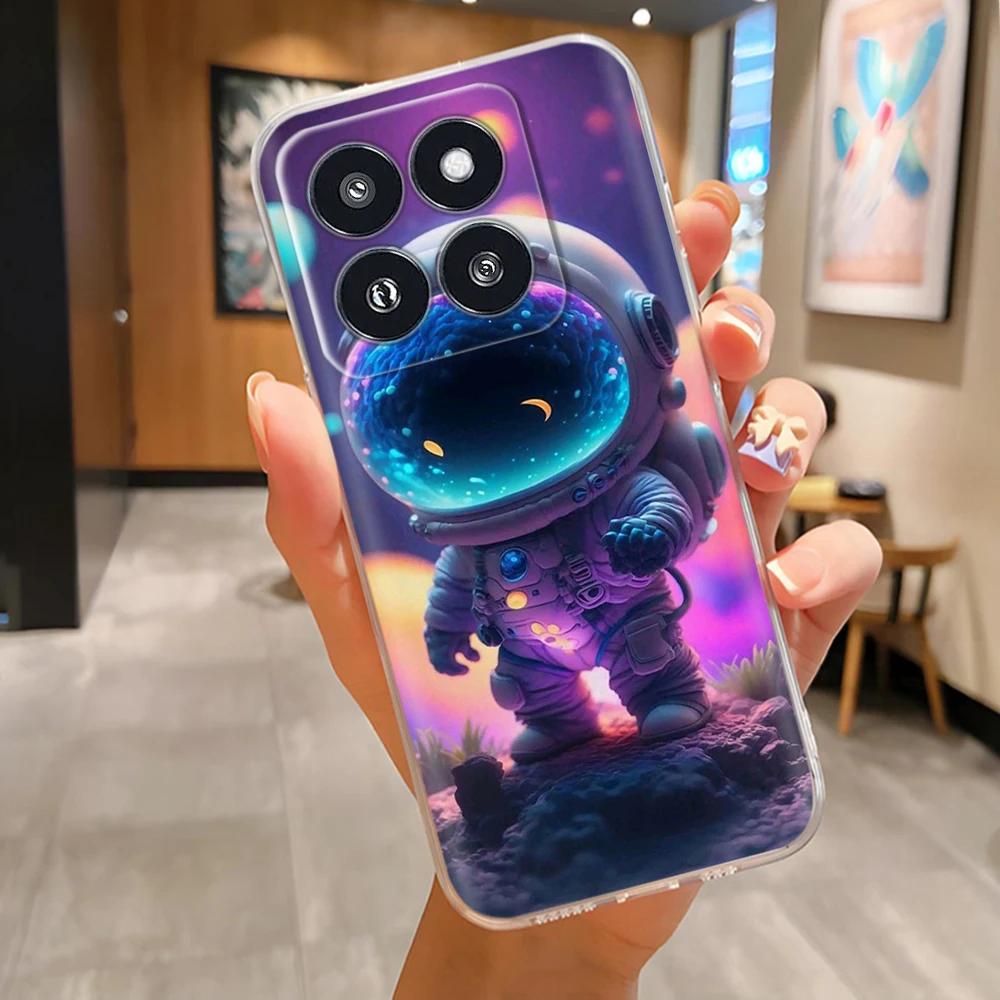 Чехол для Xiaomi 14 Pro Прозрачный Креативный Мягкий Силиконовый Чехлы для Телефона Для Xiaomi 14 Mi 14 Mi14 Задняя Крышка Для Xiaomi Mi14 Pro Чехлы