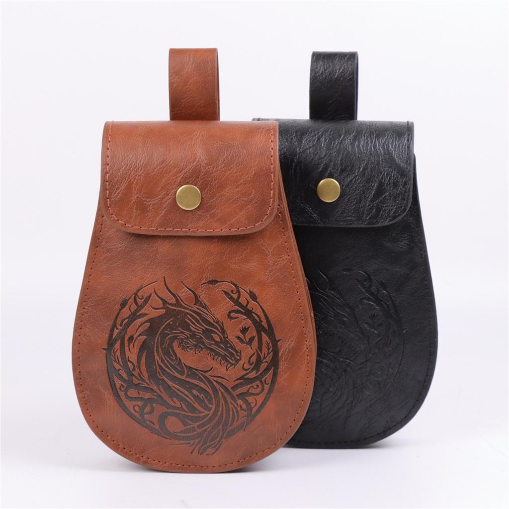 Средневековая поясная сумка с регулируемым ремешком для монет, ключей, необходимых вещей, из искусственной ПУ кожи, унисекс, аксессуар для костюма для косплея