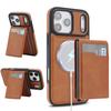 2 in 1 Leather Case For iphone 17 Air 16 Promax 15 Pro Max 14 Plus 13 12 Magnetic Magsafe Cards Holder Card Slots Phone Cover